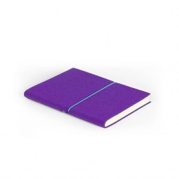 Adressbuch FILZDUETT Filz violett/Gummi türkis | 12 x 16,5 cm, 48 Blatt