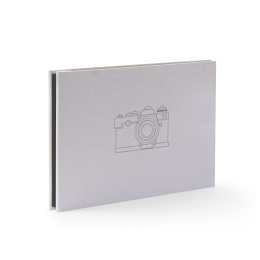 Fotoalbum geschraubt CAMERA hellgrau | 24 x 17,5 cm, 20 Blatt schwarz