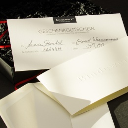 Der BINDEWERK Geschenkgutschein 50 Euro