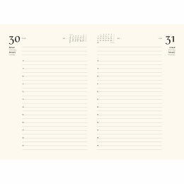 Tageskalender CIRCUM hellbraun | 12 x 16,5 cm,  1 Tag/Seite