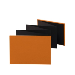 Leporello LEINEN orange | 18 x 13 cm, Querformat, für 14 Fotos schwarz