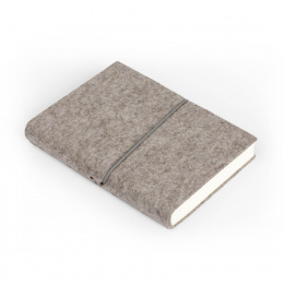 Notizbuch FILZDUETT Filz natur/Gummi grau | 12 x 16,5 cm, 144 Blatt blanko
