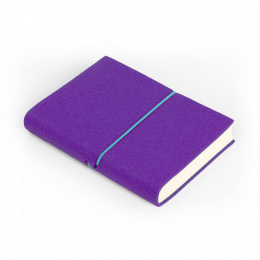 Notizbuch FILZDUETT Filz violett/Gummi türkis | 12 x 16,5 cm, 144 Blatt blanko