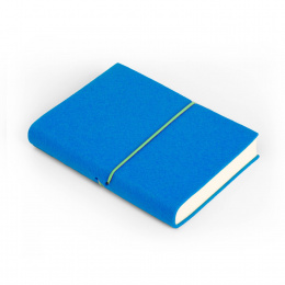 Notizbuch FILZDUETT Filz dunkeltürkis/Gummi grün | 12 x 16,5 cm, 144 Blatt blanko