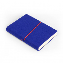 Notizbuch FILZDUETT Filz blau/Gummi rot | 12 x 16,5 cm, 144 Blatt liniert