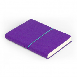Notizbuch FILZDUETT Filz violett/Gummi türkis | DIN A 5, 144 Blatt liniert