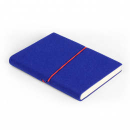 Notizbuch FILZDUETT Filz blau/Gummi rot | DIN A 5, 144 Blatt Punktraster