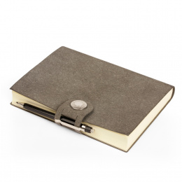 Notizbuch LEFA inklusive Stift anthrazit | DIN A4, 96 Blatt blanko