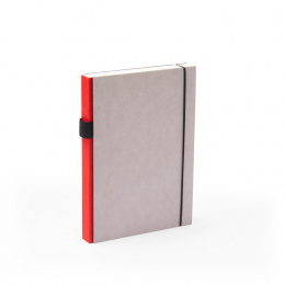 Notizbuch PURIST GREY rot | DIN A 5, 144 Blatt liniert